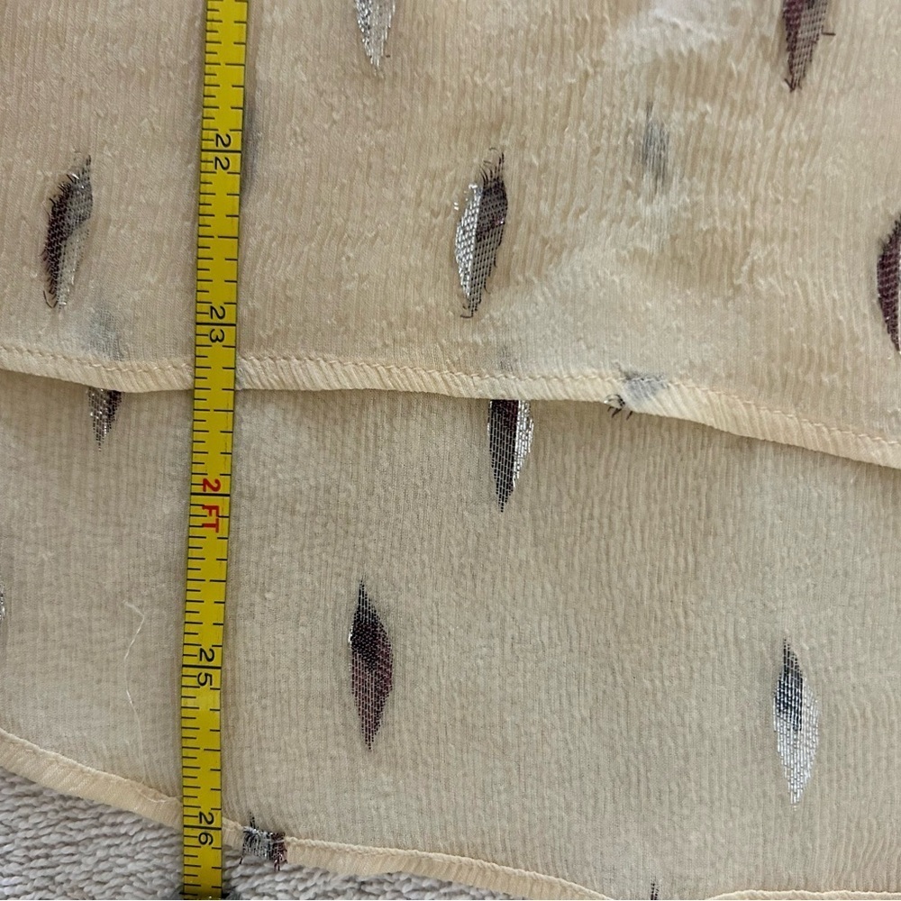 💛🩶”& Other Stories” Sheer Gold Blouse w/Silver Metallic Accents Size XL💛 - Picture 7 of 8